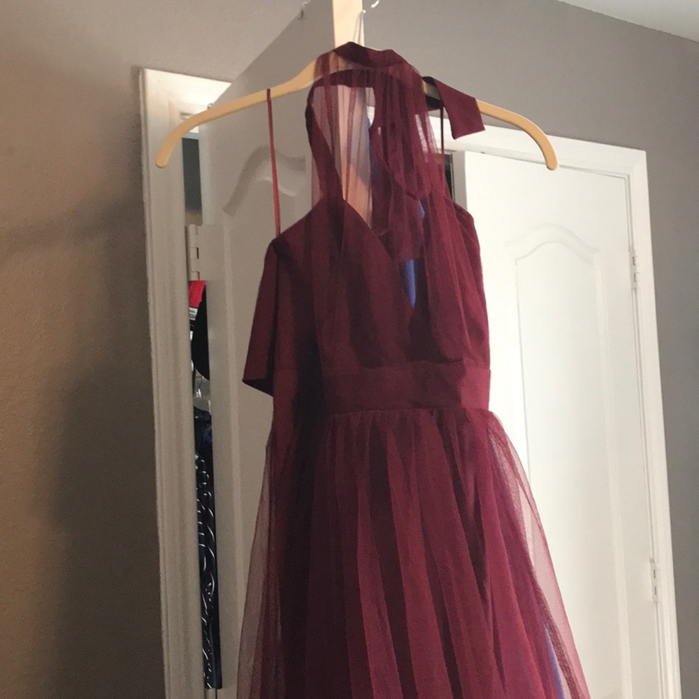 Off the Tulle Gown-Wine - Picture 5 of 7